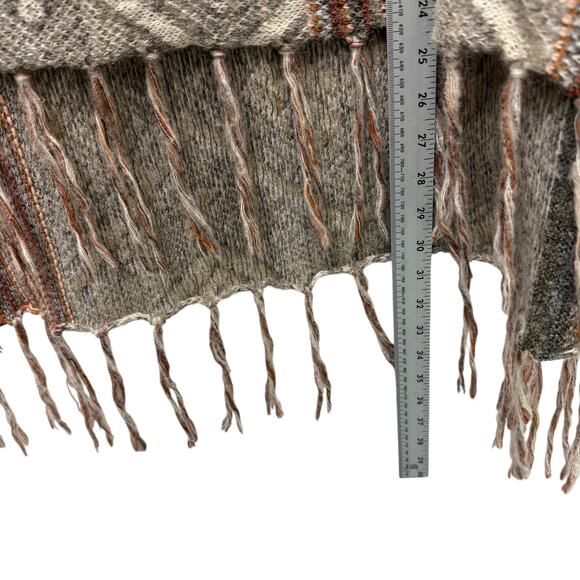 Free People Be The One Fringe Cowlneck Poncho Sweater Wool Alpaca Size Medium - Picture 7 of 12